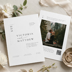 Faire-part de mariage minimaliste éditorial à phot