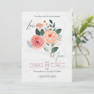 Faire-part de mariage minimaliste élégant