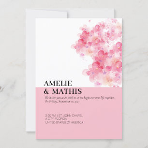 Faire-part de mariage minimaliste en fleur de ceri