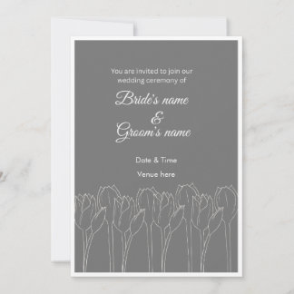 Faire-part de mariage minimaliste en ligne d'art d