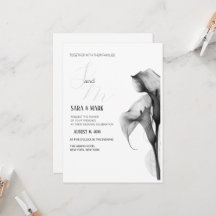 Faire-part de mariage minimaliste en noir et blanc