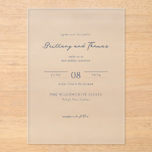 Faire-part de mariage minimaliste gris élégant