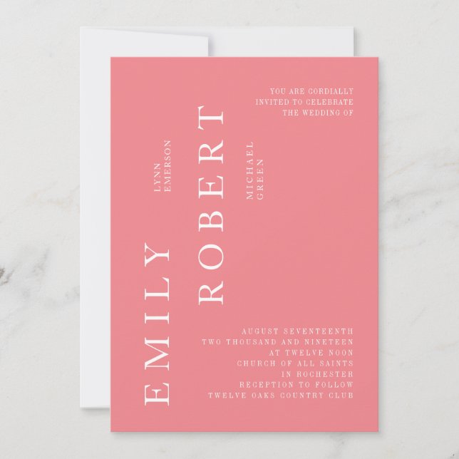Faire-part de mariage minimaliste moderne (Devant)