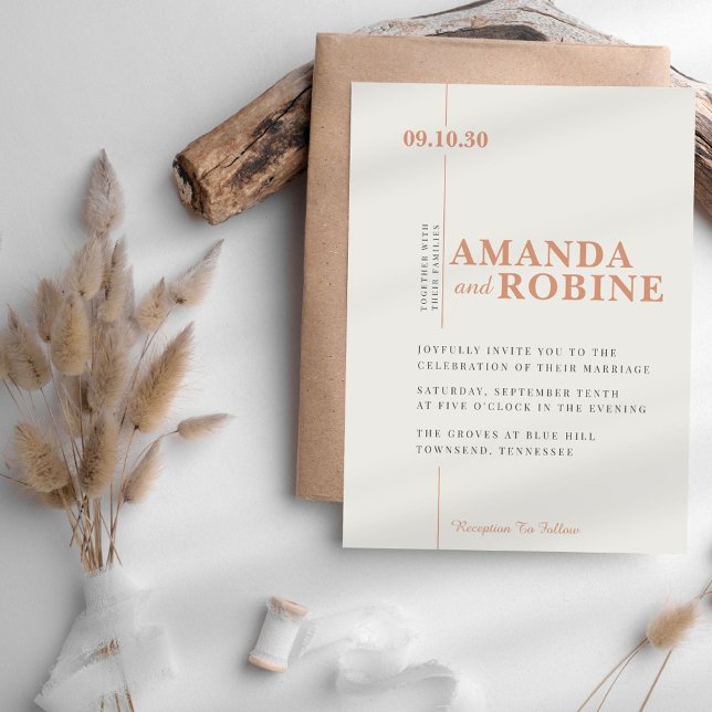 Faire-part de mariage minimaliste moderne (Créateur téléchargé)