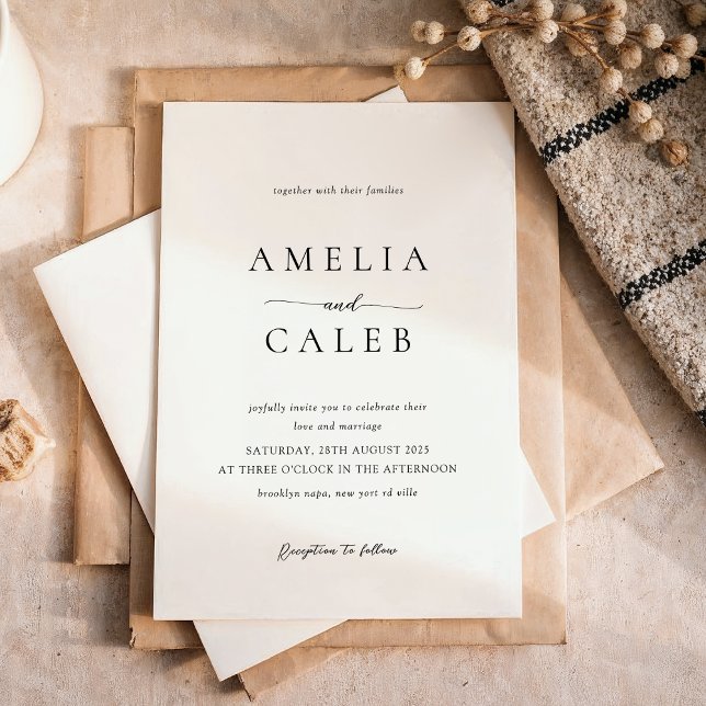 Faire-part de mariage minimaliste moderne (Créateur téléchargé)