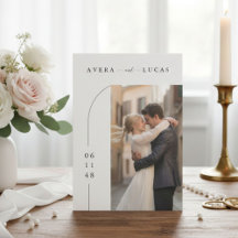 Faire-part de mariage minimaliste moderne avec pho