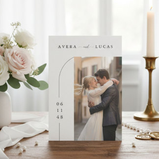 Faire-part de mariage minimaliste moderne avec pho