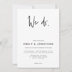 Faire-part de mariage minimaliste moderne simple