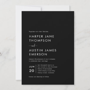 Faire-part de mariage minimaliste moderne simple