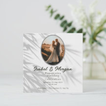 Faire-part de mariage minimaliste noir blanc, phot