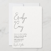 Faire-part de mariage minimaliste noir et blanc