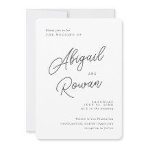 Faire-part de mariage minimaliste noir et blanc