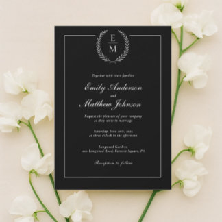 Faire-part de mariage Minimaliste Noir Et Blanc