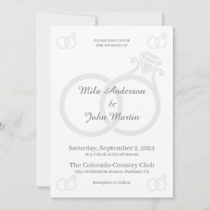 Faire-part de mariage minimaliste personnalisé ave