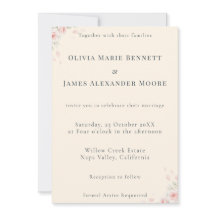 Faire-part de mariage minimaliste Pétales Chuchoté