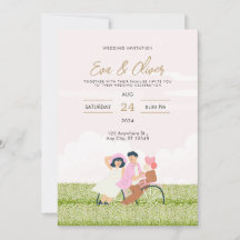 Faire-part de mariage minimaliste rose
