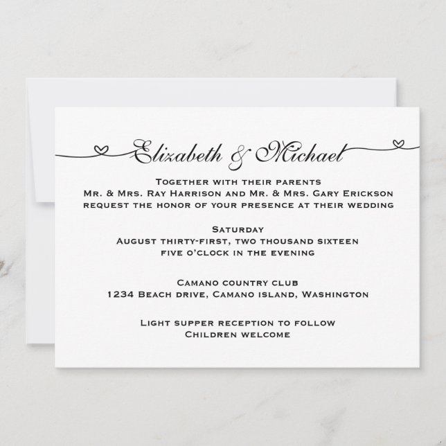 Faire-part de mariage minimaliste simple (Devant)