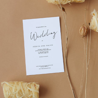 Faire-part de mariage minimaliste simple et modern