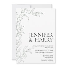 Faire-part de mariage minimaliste Vert Sage