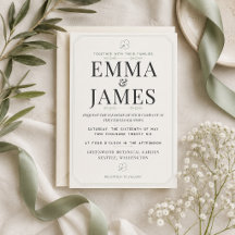 Faire-part de mariage minimaliste vert sauge modif