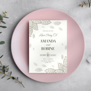 Faire-part de mariage minimalistes de Feuilles bot