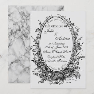 Faire-part de mariage miroir ovale