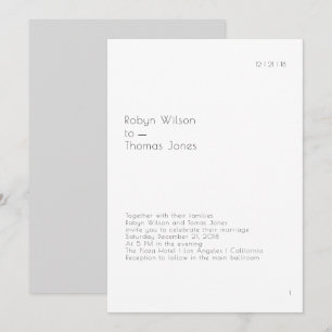 Faire-part de mariage moderne 5x7 de page de livre