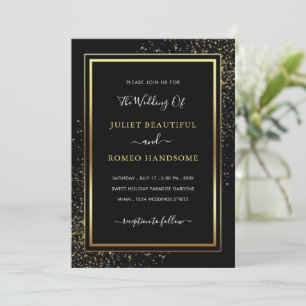 Faire-part de mariage moderne à encadrement noir o