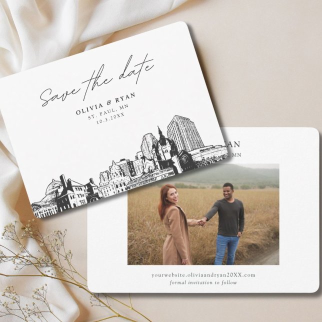 Faire-part de mariage moderne à St. Paul (St. Paul Wedding Modern Save the Date Invitation)