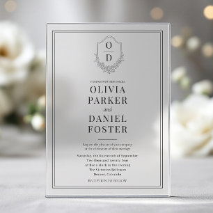 Faire-part de mariage moderne au monogramme de bla