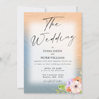Faire-part de mariage moderne aux couleurs pastel