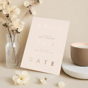 Faire-Part de Mariage Moderne Beige Minimaliste