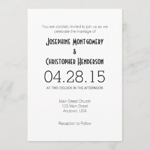 Faire-part de mariage moderne blanc