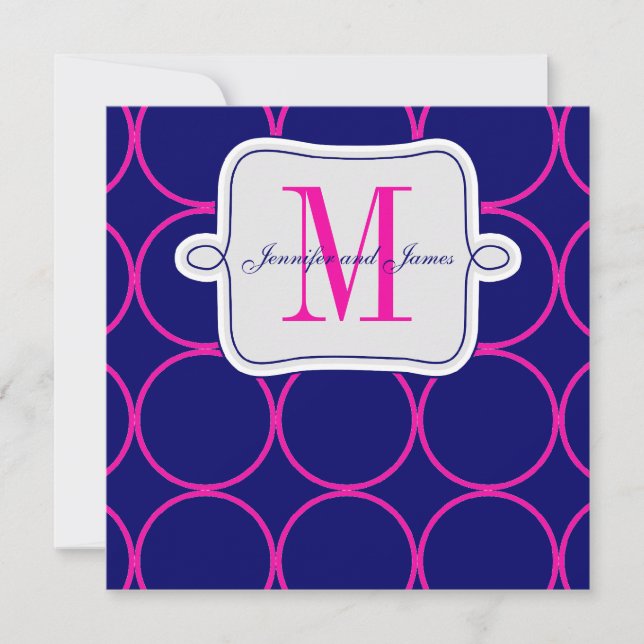 Faire-part de mariage moderne bleu de la marine de (Devant)