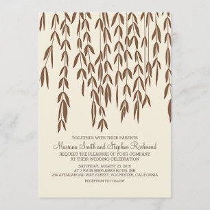 Faire-part de mariage moderne de branches de saule