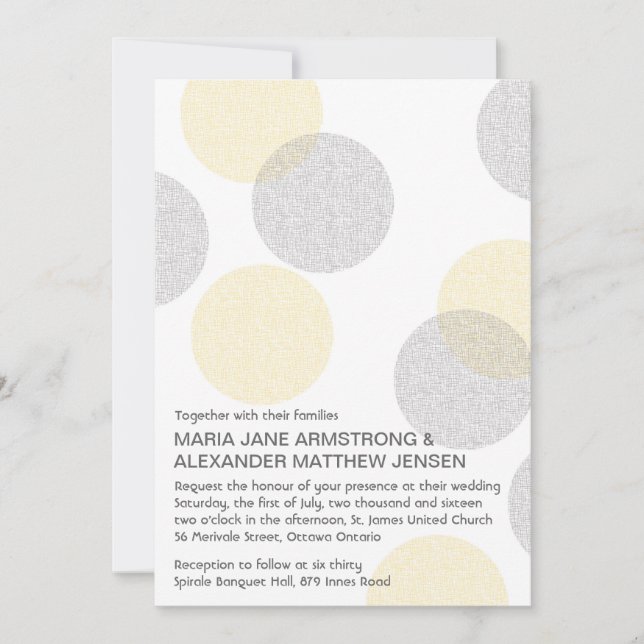 Faire-part de mariage moderne de cercle de style (Devant)