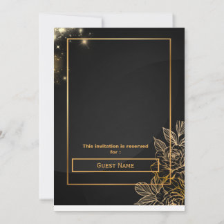 Faire-part de mariage moderne éditable luxe or