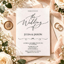 Faire-part de mariage moderne élégant à calligraph