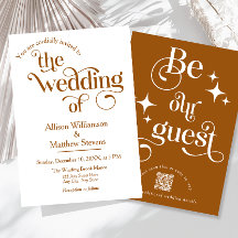 Faire-part de mariage moderne élégant "Be our Gues