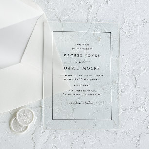 Faire-part de mariage moderne en acrylique clair