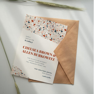 Faire-part de mariage moderne en dalle Terrazzo
