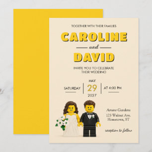 Faire-Part de Mariage Moderne et Amusant en Brique