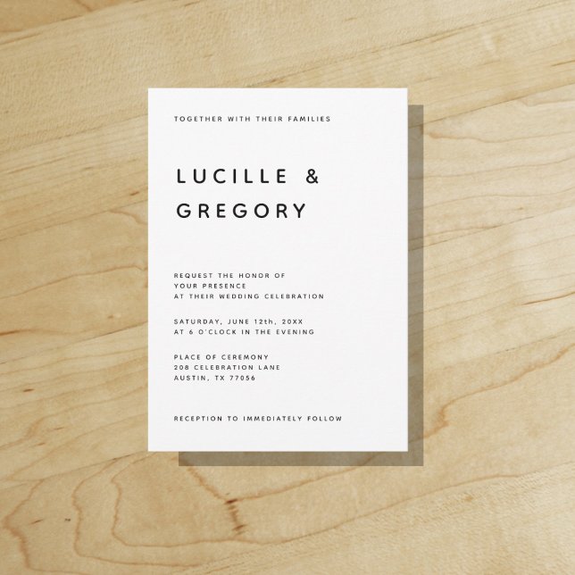 Faire-part de mariage moderne et économique ("Everyday is abundantly beautiful." 
Sincerely Best Wishes from Lucky Design World)