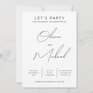 Faire-Part de Mariage Moderne Minimaliste avec Écr