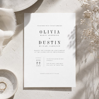 Faire-part de mariage moderne minimaliste avec ser