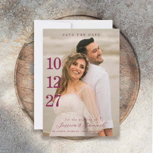 Faire-part de mariage moderne minimaliste couleur