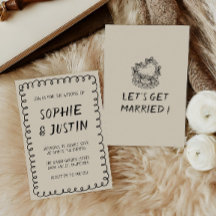Faire-Part de Mariage Moderne Minimaliste Dessiné