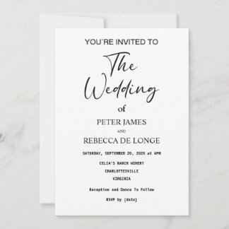 Faire-part de mariage moderne noir et blanc