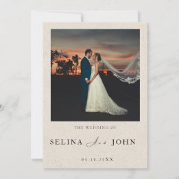 Faire-part de mariage moderne romantique et crémeu