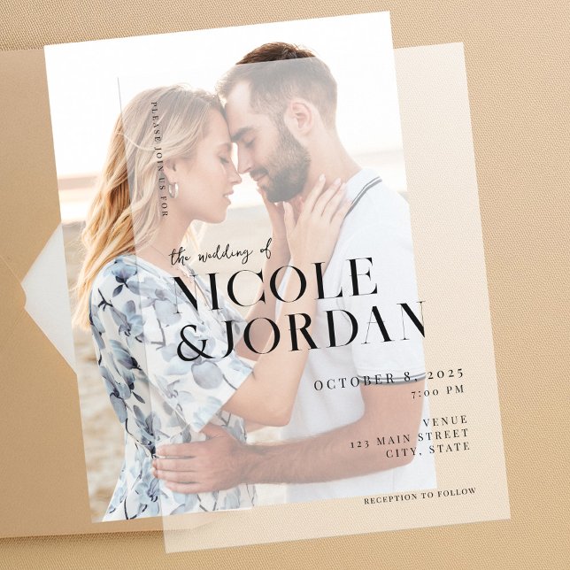 Faire-part de mariage moderne simple chic en vellu (Créateur téléchargé)